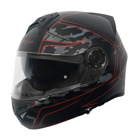 VCAN VX28 Full Face Modular Flip-Up Motorcycle Helmet ECE & DOT Approved, Coolmax Cheek Pad & OTG Ready