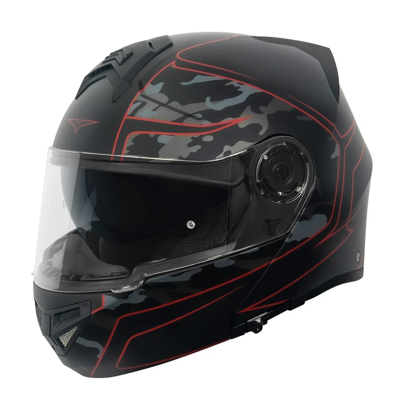 VCAN VX28 Full Face Modular Flip-Up Motorcycle Helmet ECE &