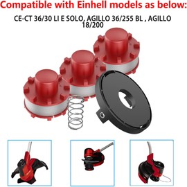 TOOSOAR Replacement thread spool, for Einhell GE-CT 36/30Li E, grass trimmer accessories, replace Einhell 3405096 replacement spools.
