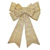 Pre-lit Gold Christmas Bow - Flashing, Dimmable LEDs, Timer,Remote Control,