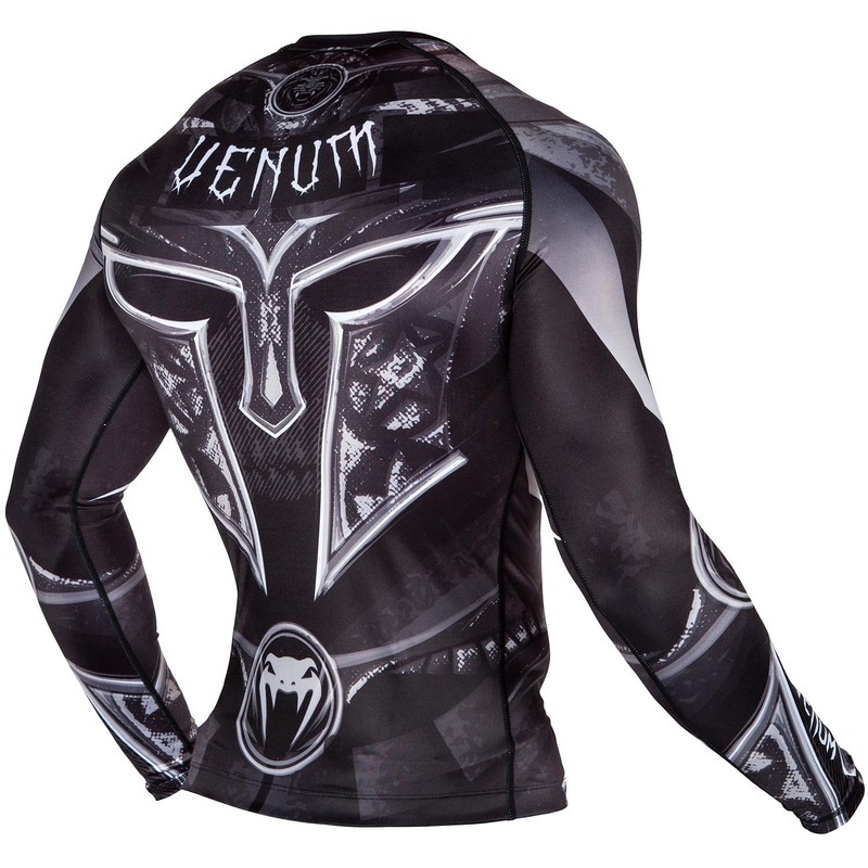 Venum Herren Gladiator 3.0 Lange Ärmel-Rashguard, Schwarz/Weiß, XL