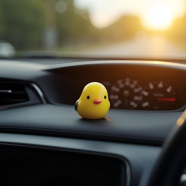 5Pcs Yellow Mini Chicken Car Interior Decoration,Little Chicken Chick Ornament,Auto Rearview Mirror Dashboard Ornaments for Woman Man Gift Car Accessories Automotive Interior Mirrors Upholstery Care