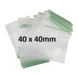 500X 40 x 40mm Heavy Duty Small Tiny Poly Plastic Sealy Grip Zip Lock Zipper Seal Gummy Bags Baggies BAGGYS (CPUK Exclusive) … (Plain)