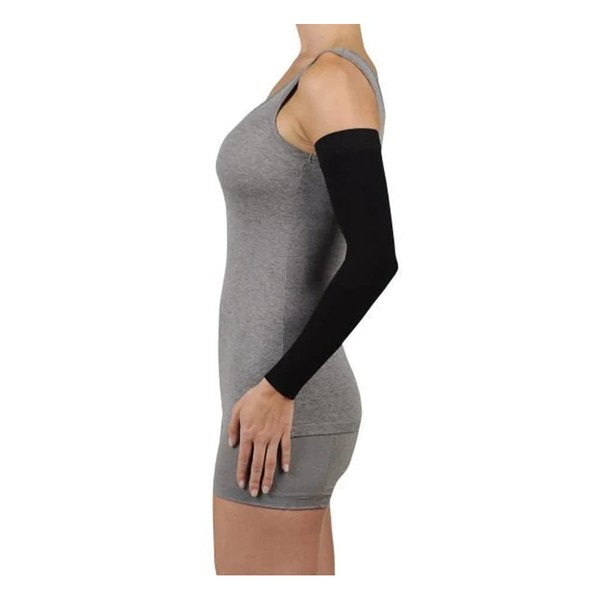 Juzo Soft 2001 20-30mmhg Max Armsleeve with Silicone Top Band for Women,Black,6 (VI) MAX