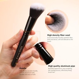 Zoreya - Juego de brochas de maquillaje de pelo sintético