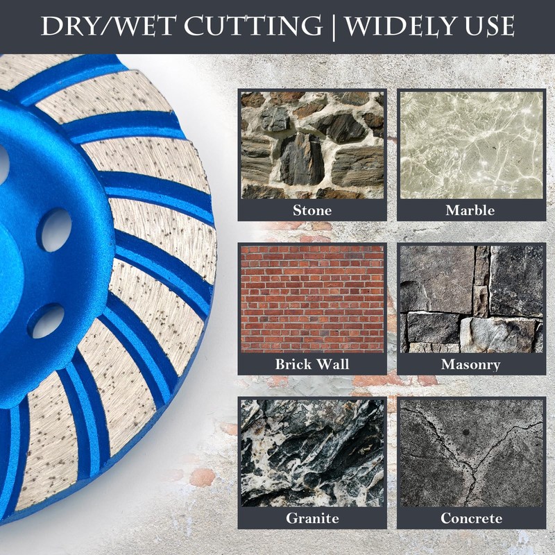 SWIGRANCE 2Pcs Diamond Concrete Grinding Cup Wheels 115mm 4-1/2" Set