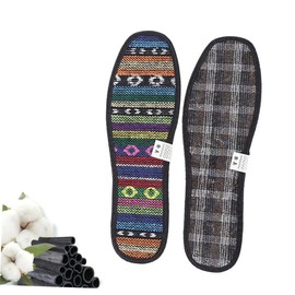 Ipetboom Hand Embroidered Bamboo Insoles 3 Pairs Breathable Foot Care Pads for Sports Daily Use Odor-free Antiperspirant