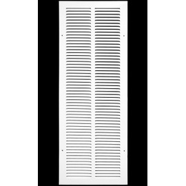 HVAC Premium 12'' x 30'' [Duct Opening] Flat Stamped Steel Return Air Grille - Sidewall and Ceiling - HVAC Vent Duct Cover - White [Outer Dimensions: 13.75''w X 31.75''h]