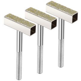 3 Pcs Grinding Wheel Dresser Grinding Wheel Dressing Tool Diamond Wheels Stone Dresser with Flat Diamond Coated Surface for Restore Bench Grinder Truing Deburring Wheels Silver