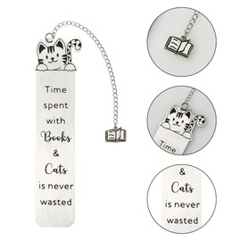 Cat Bookmark - Book Lover Gifts, Gifts for Cat Lovers, Bookmarks for Women, Men, Boys, Girls, Kids, Presents for Cat Lovers, Cat Themed Bookmark, Birthday Cat Gifts for Friend, Animal Bookmark (B)