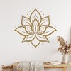 GRAZDesign Wall Tattoo Lotus Flower Mandala Flower Wall Sticker Hindu for Living Room Bedroom Hallway Vinyl Film 32 x 30 cm / Gold