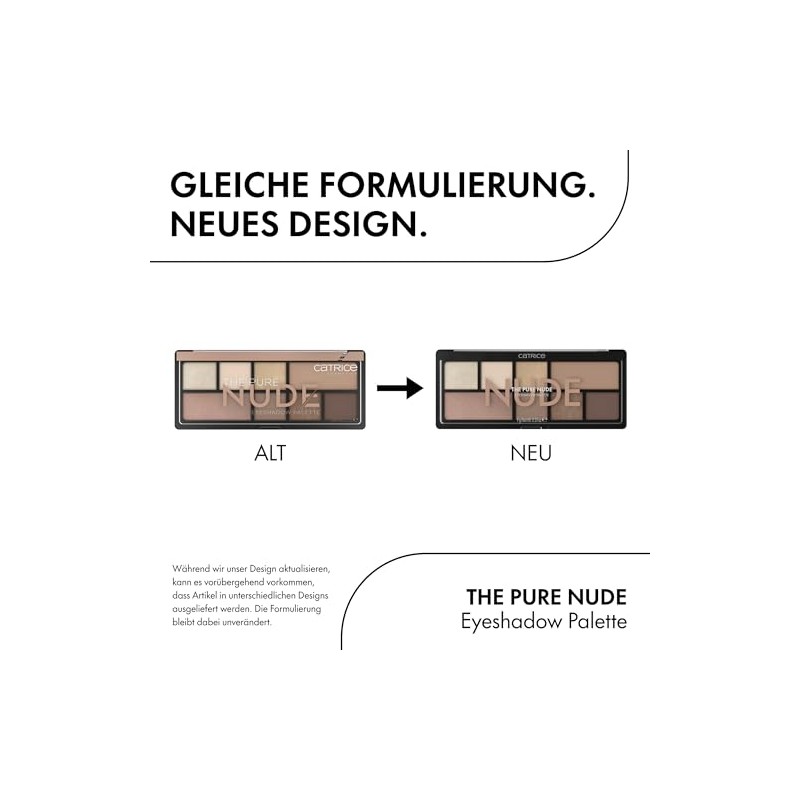Catrice The Pure Nude Eyeshadow Palette, 8 Nude Tones, Shimmering,