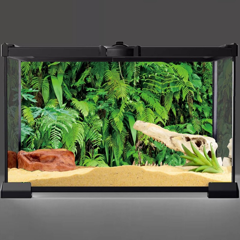 AWERT 60x24 inches Tropical Terrarium Background Tropical Plants Leaves Aquarium