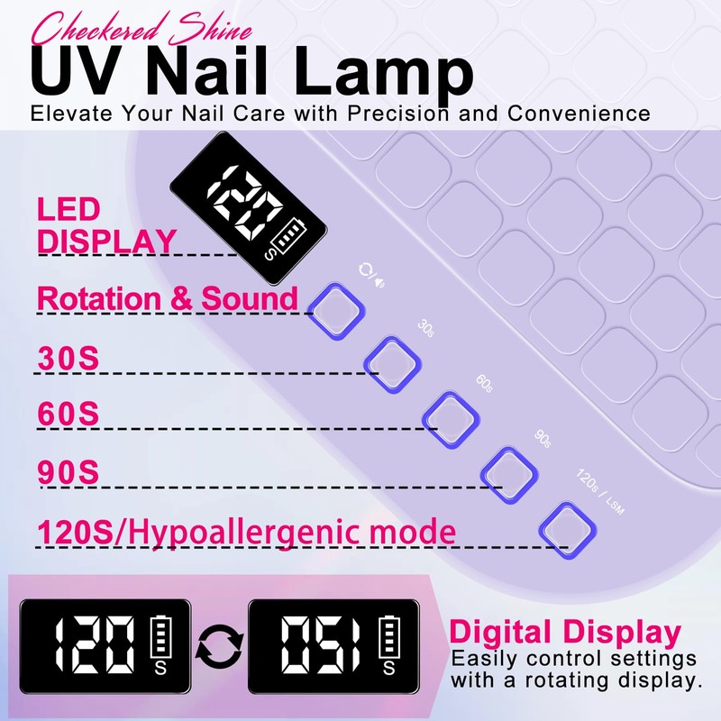 Red Light UV LED Nail Lamp, Cordless Professional UV Nail