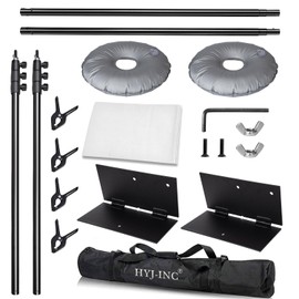 Photo Video Studio Photography 10 x 8.5ft Pipe and Drape Stand with 12 x10ft 100% Muslin White Backdrop Background Support System Kit,Clamp, Water Bag,Carry Bag