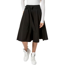 Retro Vintage Skirt - Lightweight Elegant Women's Skirt with Bow to Tie Yourself, black