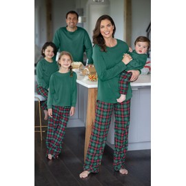 PajamaGram Christmas Pajamas For Family, Red & Green Plaid, Men's MD