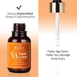Cos De BAHA Suero Facial Vitamina C 15% 30ml Con Arbutina, cido Hialurnico y Vitamina B5, Ilumina y Reduce Manchas Oscuras