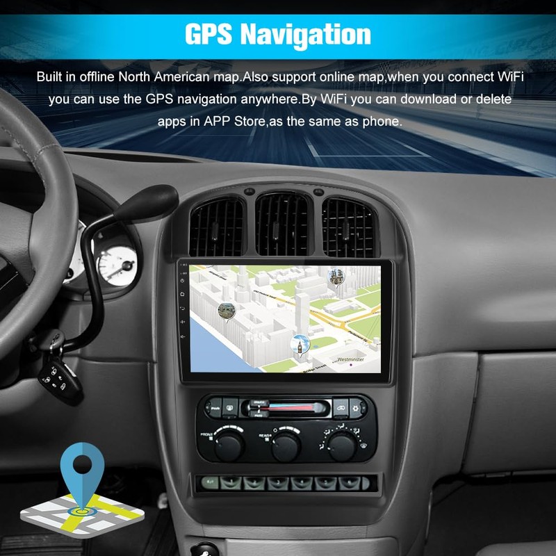2GB+64GB Car Radio Stereo for Dodge Caravan Chrysler Town&Country 2001-2007