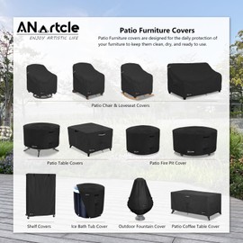 ANartcle Swivel Patio Chair Covers 2 Pack,Waterproof Heavy Duty Outdoor Chair Covers,Patio Swivel Chair Covers for Outdoor Furniture (30 W x 34 D x 38.5 H inches) Black.