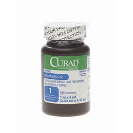 Medline CURAD Sterile Plain Packing Gauze Strips, 1" x 5 yds., Essential Wound Care Supplies