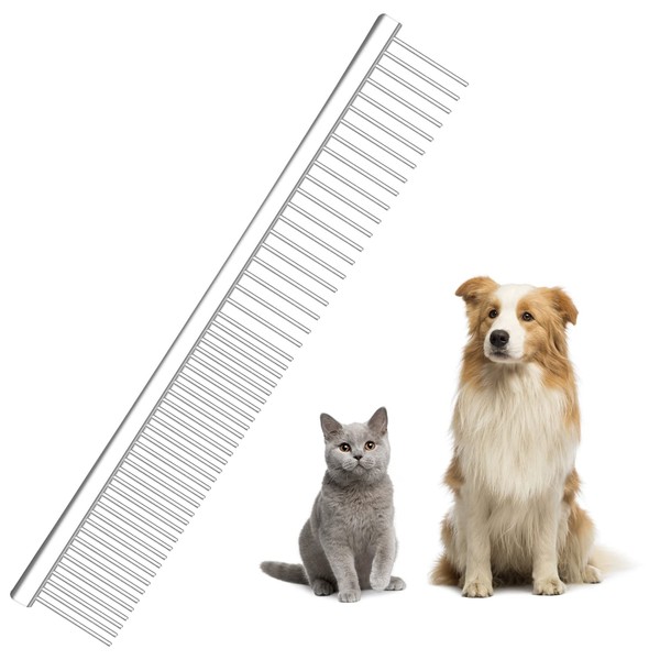 Dog Combs 2-in-1 Stainless Steel Pet Comb, Professional Dog Comb,