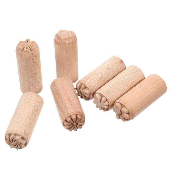 EXCEART 7 Pcs 2cm Wooden Flower Round Pottery Tools for