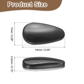 HARFINGTON 10 Pairs Eyeglass Nose Pad 3.2mm Thickness Silicone Adhesive Anti-Slip Glasses Nose Grip Air Bag Teardrop Shape Glasses Nose Pads for Plastic Frame Glasses Sunglasses, Black