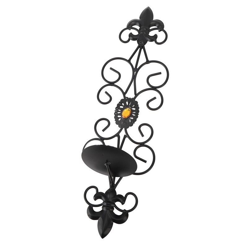 Wall Candle Holders Retro Diamond Encrusted Candlestick for Living Room