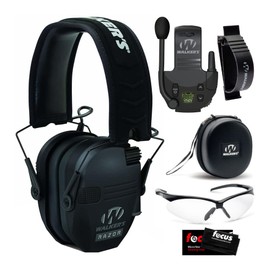 Walker's Razor Slim Electronic Hearing Protection ULTIMATE RANGE BUNDLE, Dark Patriot (6 Items)