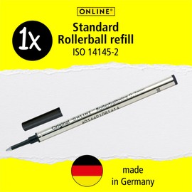 Online rollerball refill, line with 0,7mm, writing colour black, ISO 14145-2, metal housing, 1 piece OR/40072