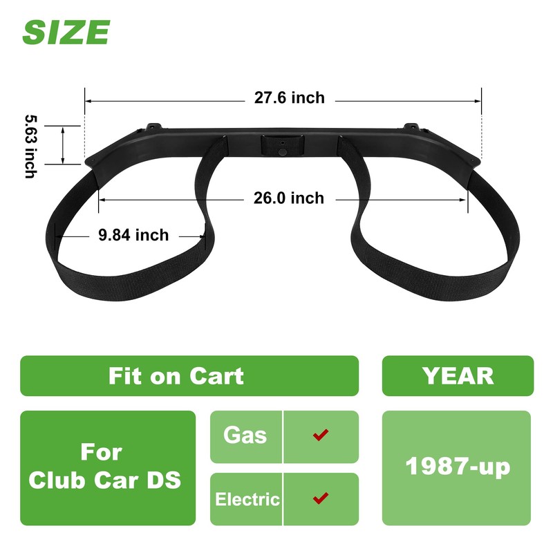 10L0L Golf Bag Attachment for 1987-Up Club Car DS Gas