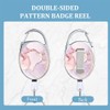 FENQURO Pack of 2 lanyards, retractable badge reels, pink marble,