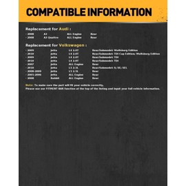 KAC - 259.8mm Rear Disc Brake Rotors | Brake Kit for 2005-2010 Jetta 1.8/1.9/2.0/2.5L, 2008 Rabbit; A3; A3 Quattro 2pcs Automotive Replacement Brake Rotors,34294