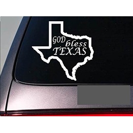 EZ-STIK Texas God Bless 6" stickerE742 State Outline Home map Decal Vinyl