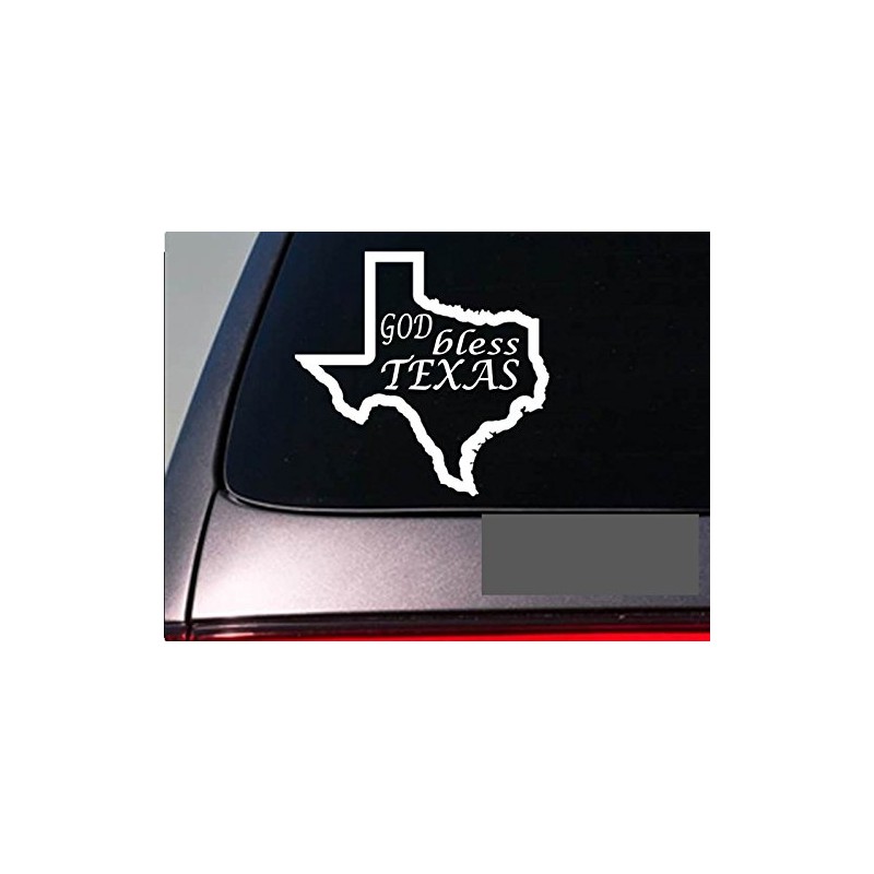 EZ-STIK Texas God Bless 6" stickerE742 State Outline Home map