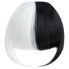 Yamel Synthetic Black and White Flat Bangs Hair Extensions Clip-in