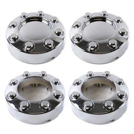 BB Auto Set of 4 New Chrome 4x4 Wheel Center Caps Replacement for 2005-2018 Ford F250 F350 SRW (Single Rear Wheel) 4WD Pickup Truck 2 Open Front, 2 Closed Rear Caps