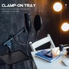 Operitacx Universal Microphone Tray, Adjustable Microphone Compartment with Clip on