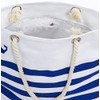 Leisureland Waterproof Canvas Rope Handle Beach Tote Bag (Anchor Royal