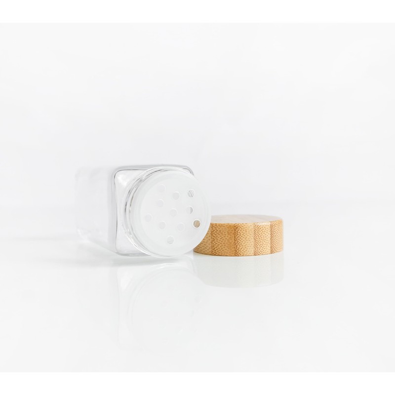 Glass Spice Jars with Label, 24PK Round Bamboo Spice Jar