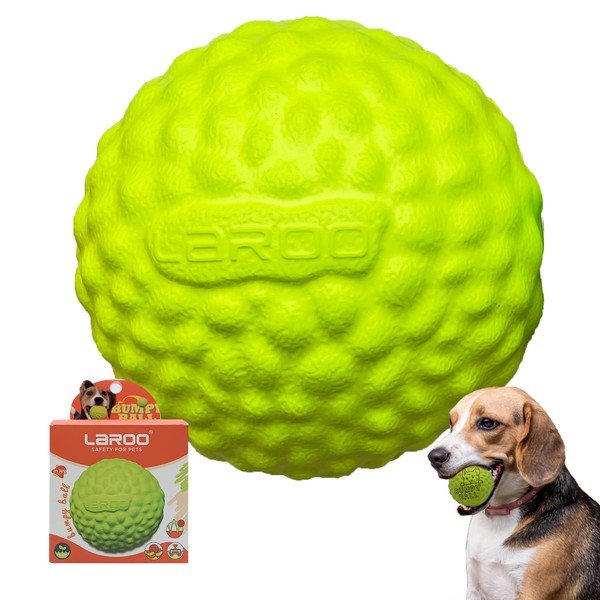 LaRoo Dog Ball, Dog Toy, Diameter 6.5 cm, Dog Training, Throw, Catch, Safety Eva, Floatable, Bite Resistant, Teeth Protect Chew Toy for Puppies, Small, Medium Dogs, Pets (Green)