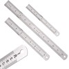 Glamified, Stainless Steel Ruler 15cm+20cm+30cm Office Ruler 3 Pieces Set