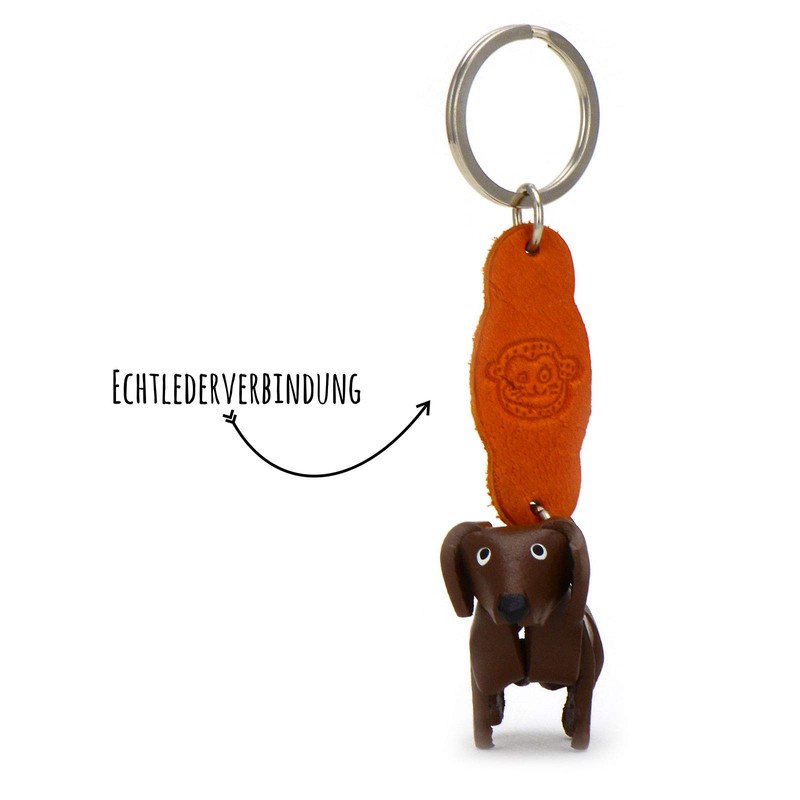 MONKIMAU Leather Keyring Labrador Retriever Dog