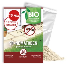 Plantura SF Nematodes Against Ants - 100% Organic & Highly Effective, Easy to Use, Beneficial Insects from Germany, 10 Million for up to 10 Nests/Approx. 2 m Wall