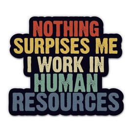 Nothing Surprises Me I Work in Human Resources Stickers - 2 Pack - Waterproof Vinyl for Car, Phone, Water Bottle, Laptop - HR Joke Decals (2-Pack)