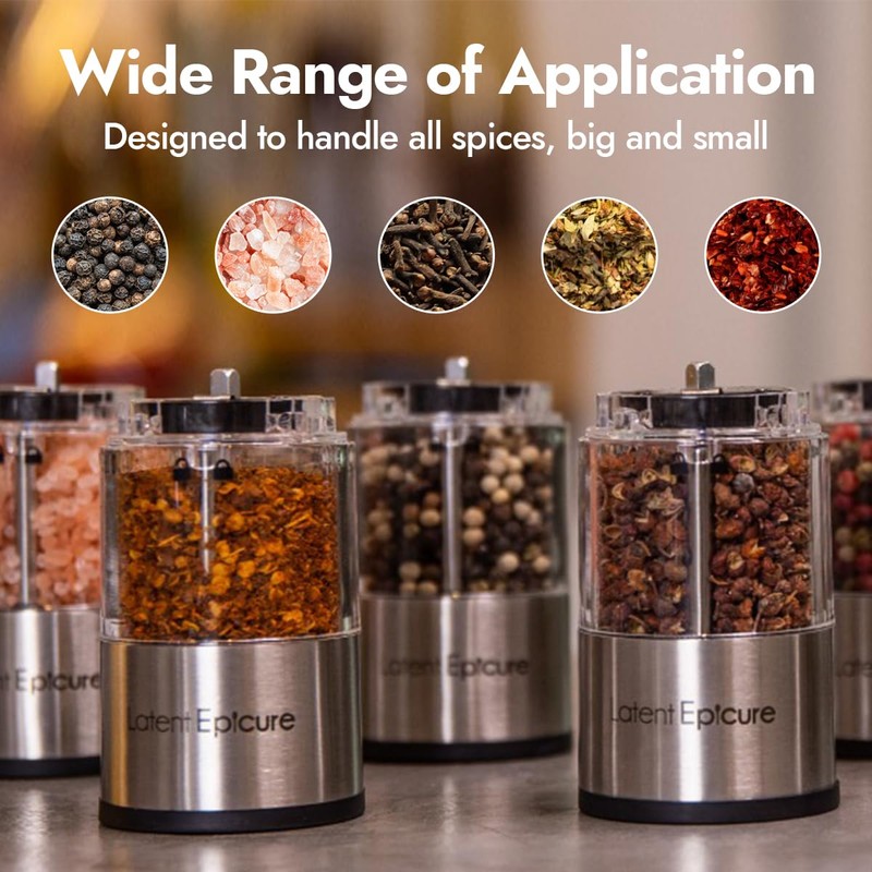 Latent Epicure Electric Salt & Pepper Grinder Set – Battery