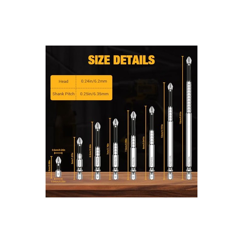 18-Pack K5 Impact Resistant Non Slip Bit, High Magnetic Screwdriver