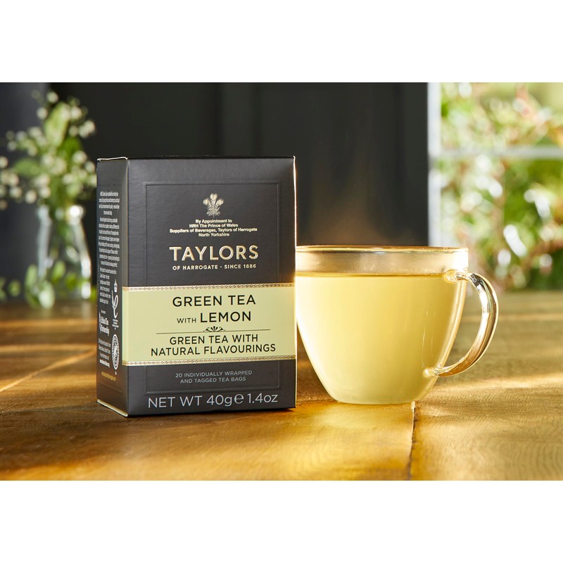 Taylors of Harrogate Green Tea with Lemon, 20 Count (Pack