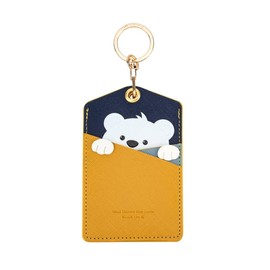 H HARUCO Cute Animal Commuter Pass Case for Kids Key Ring Pass Case, Women's, Vertical Bag Charm, PU Leather, Leather, Characters, 9 Types, multicolor